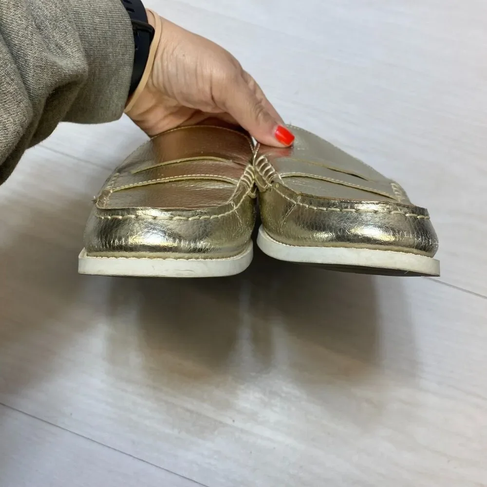 Aerosoles Sally Mule Slip On‎ Loafers Women's Size 9 M Metallic Gold Comfort